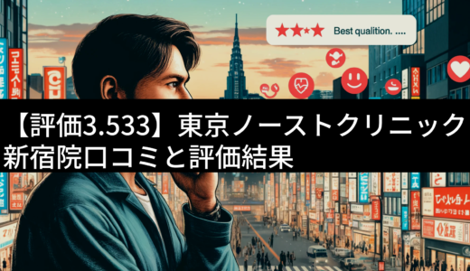 【評価3.533】東京ノーストクリニック新宿院の口コミと評価結果